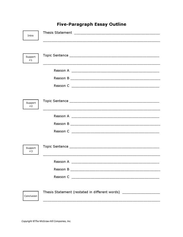 Graphic Organizer for Multi-Paragraph Research Papers